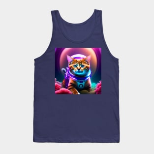 AstroNaut Cat With Halo Tank Top